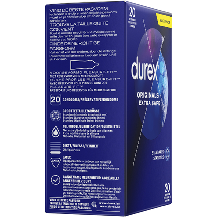 Durex Extra Safe Condooms 20 stuks – Extra Veiligheid Dikker Latex