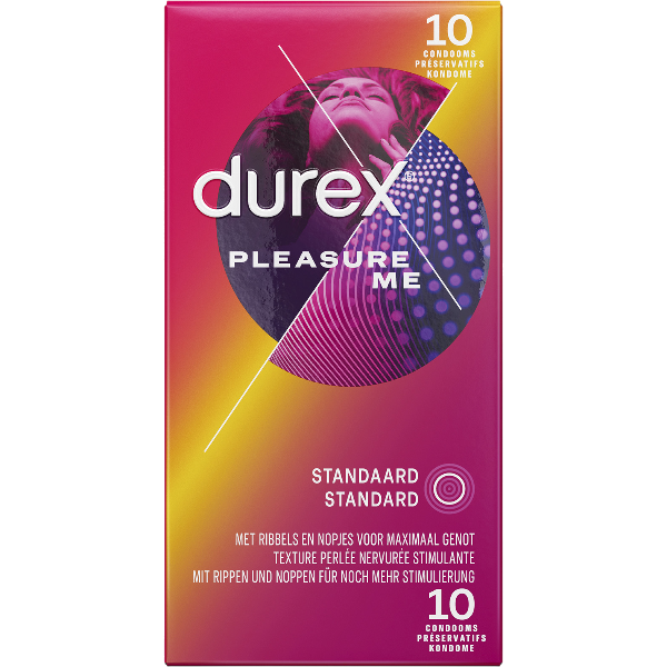 Durex Pleasure Me Condooms 10 stuks – Ribbels en Noppen Extra Stimulatie
