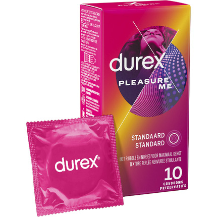 Durex Pleasure Me Condooms 10 stuks – Ribbels en Noppen Extra Stimulatie