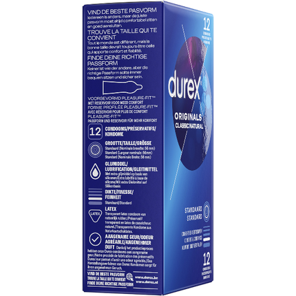 Durex Classic Natural Condooms 12 stuks – Standaard Betrouwbaar Alledaags