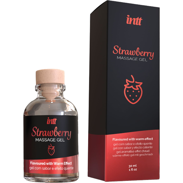 INTT Massage Gel Aardbei – kusbaar Opwarmend Massage Gel Aardbei