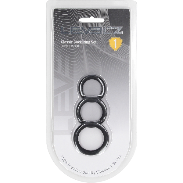 Levelz Classic Silicone Cockring Set XS/S/M Set of 3 – Klassieke Set
