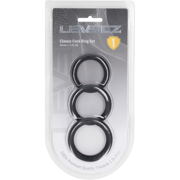 Levelz Classic Silicone Cockring Set L/XL/XXL Set of 3 – Klassieke Set