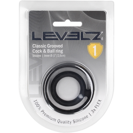 Levelz Classic Grooved Silicone Cock and Ball Ring – Geribbeld