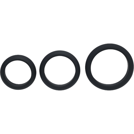 Levelz Wide O Silicone Cockring Set S/M/L Set of 3 – Brede Ringen Set