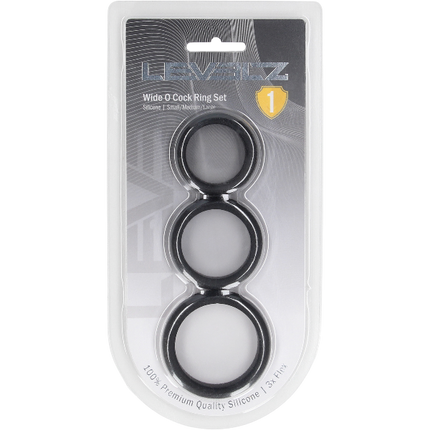 Levelz Wide O Silicone Cockring Set S/M/L Set of 3 – Brede Ringen Set