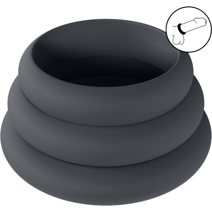 Levelz Wide O Silicone Cockring Set S/M/L Set of 3 – Brede Ringen Set