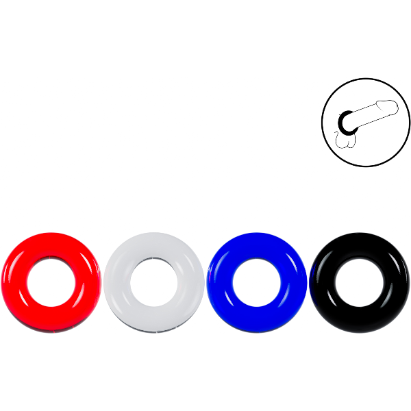 Levelz Cockring Set van 4 Multicolor – Gekleurde Cockringen Set