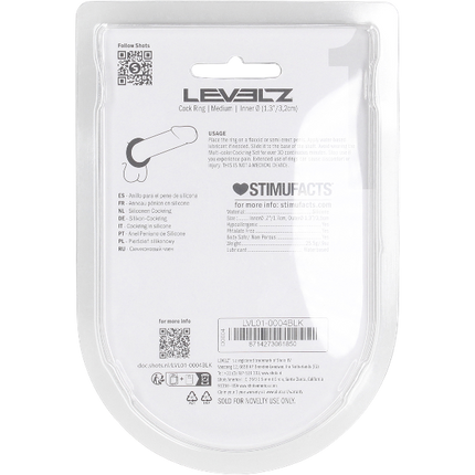 Levelz Liquid Silicone Cockring – Ultra Flexibele Penisring Zwart