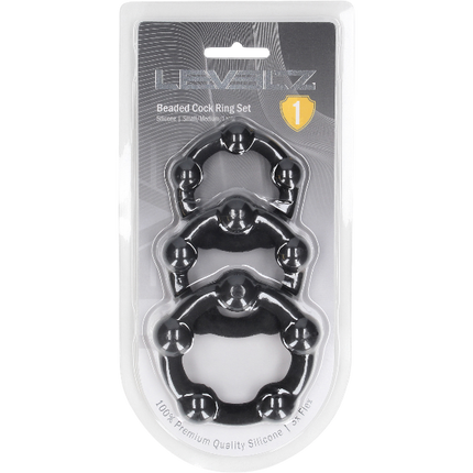 Levelz Beaded Silicone Cockring Set S/M/L Set of 3 – Gekralde Ringen Set