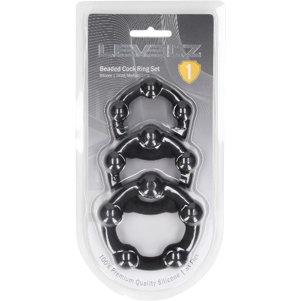 Levelz Beaded Silicone Cockring Set S/M/L Set of 3 – Gekralde Ringen Set