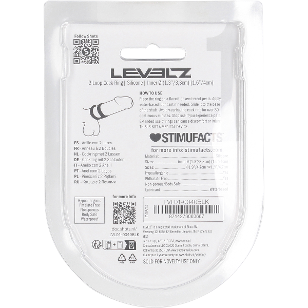 Levelz 2 Loop Silicone Cockring – Multi-Loop Penisring