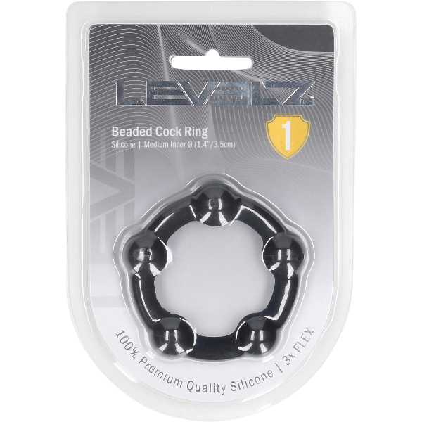 Levelz Beaded Silicone Cockring 35mm – Gekraalde Penisring