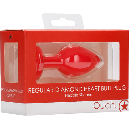 OUCH! Diamond Heart Butt Plug Regular –  Buttplug Anaal Red
