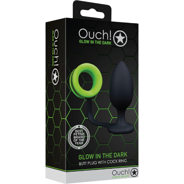 OUCH! Butt Plug met Cockring Glow in the Dark – Combinatie Anaal