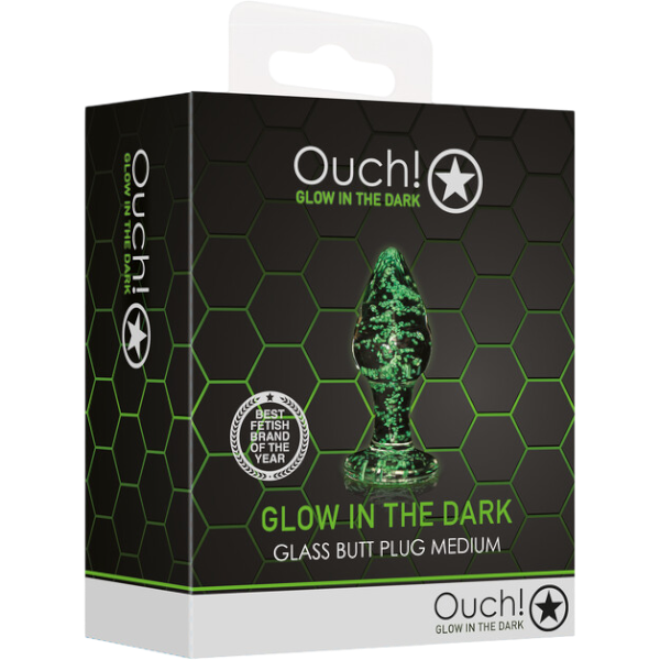 OUCH! Glazen Butt Plug Medium Glow in the Dark – Borosilicaat Anaal