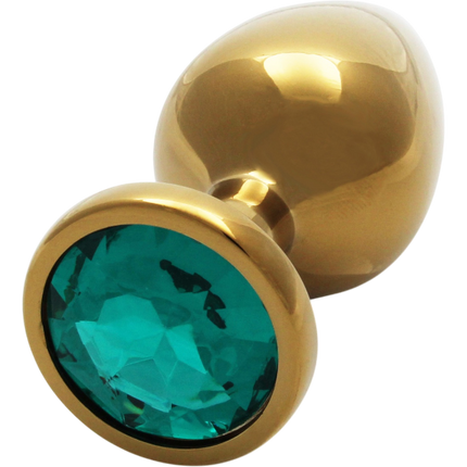OUCH! Gem Butt Plug Medium Goud/Smaragdgroen – Sieraad Anale Plug