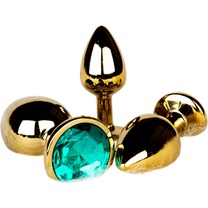 OUCH! Gem Butt Plug Large Goud/Smaragdgroen – Anale Plug