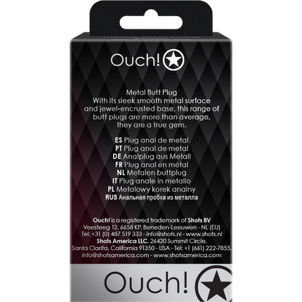 OUCH! Gem Butt Plug Small Goud/Robijnrood – Anale Plug
