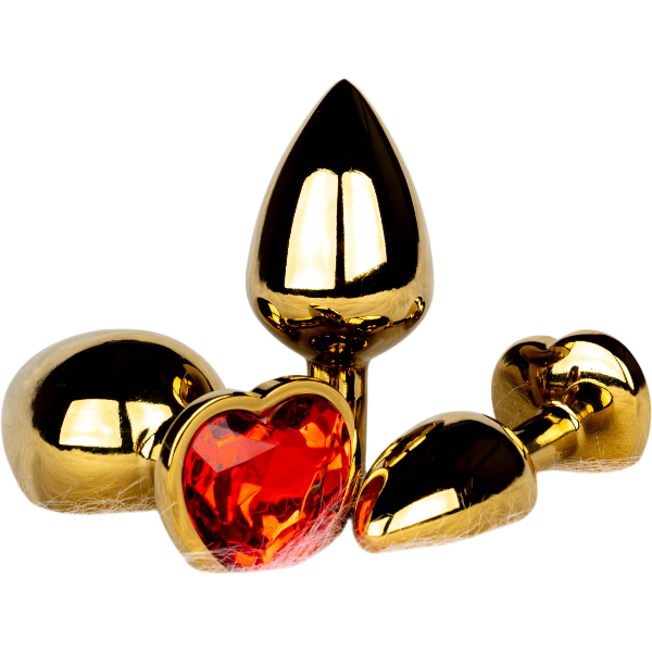 OUCH! Gem Butt Plug Medium Goud/Robijnrood – Anale Plug