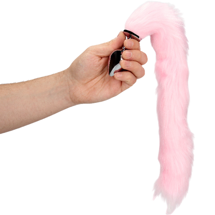 OUCH! Vossenstaart Glow met Metalen Butt Plug Roze – Cosplay Anaal