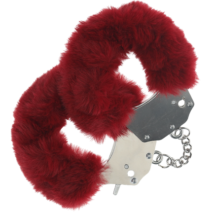 OUCH! Pluche Handboeien Bordeauxrood – Zachte Bondage Handboeien