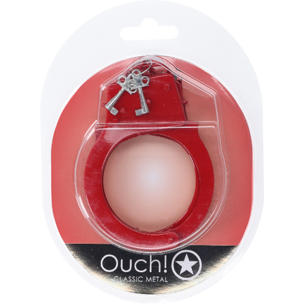 OUCH! Classic Metal Handboeien Rood – Stalen Politieboeien