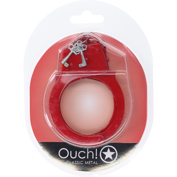 OUCH! Classic Metal Handboeien Rood – Stalen Politieboeien