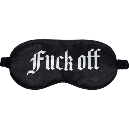 OUCH! Satijnen Masker 'Fuck Off' Zwart – Bedrukt Oogmasker Bondage