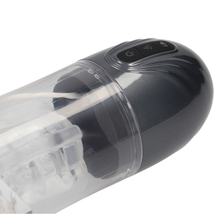 Pumped SonicPull Zuig- en Vibratiemasturbator Multimedia Enhanced Gun Metal