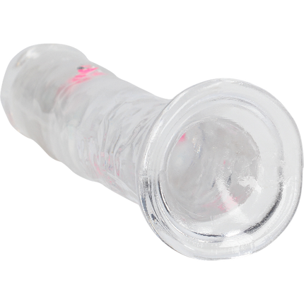 RealRock Dildo van 18 cm in transparant Vibrerend Led - Realistisch