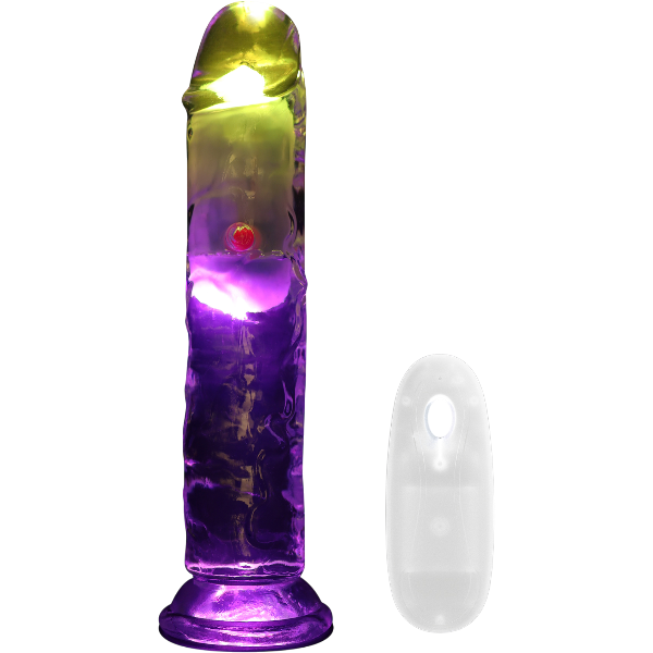 RealRock Dildo van 18 cm in transparant Vibrerend Led - Realistisch