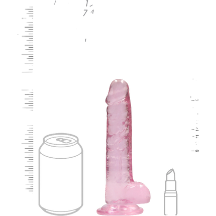 RealRock Dildo van 18 cm – Roze met ballen