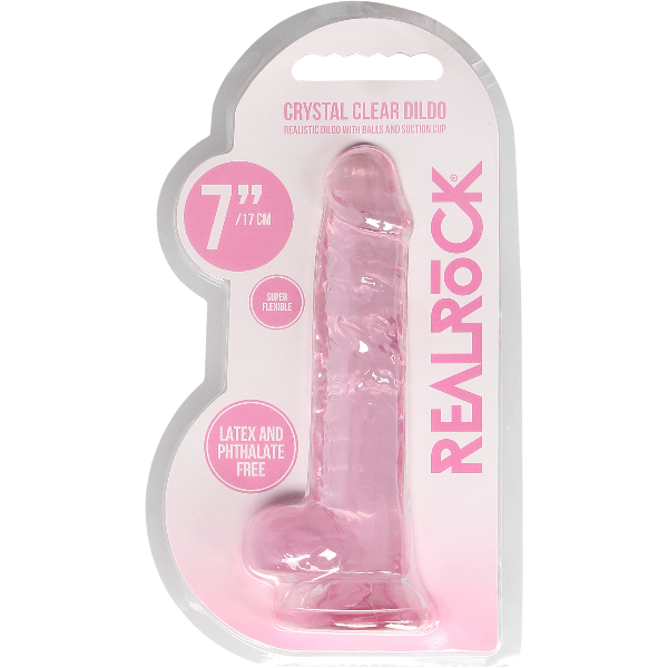 RealRock Dildo van 18 cm – Roze met ballen