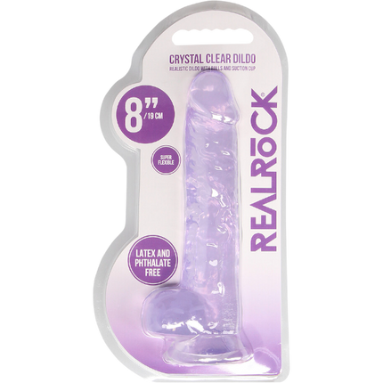 RealRock Dildo van 21 cm – Paars met ballen