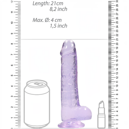 RealRock Dildo van 21 cm – Paars met ballen