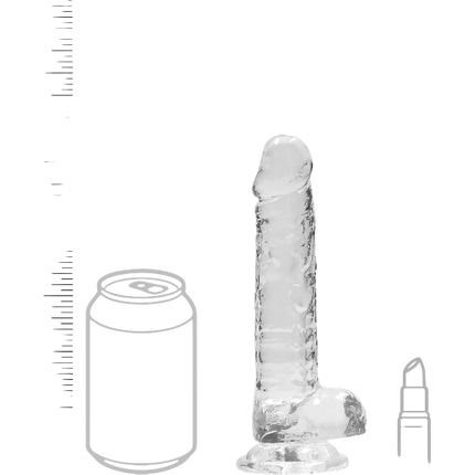 RealRock Dildo van 18 cm – Transparant met ballen