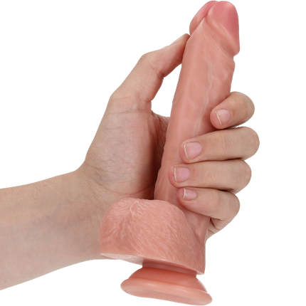 RealRock  Dildo van 18 cm - Realistisch met zuignap en ballen
