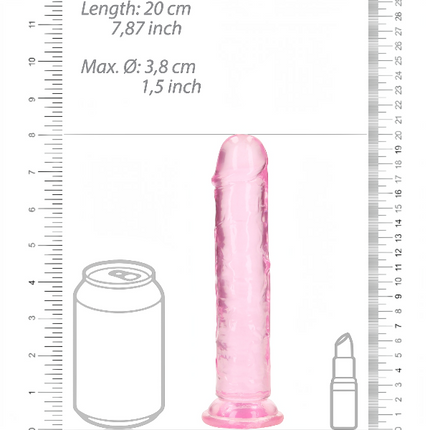 RealRock  Dildo van 18 cm - Roze met zuignap