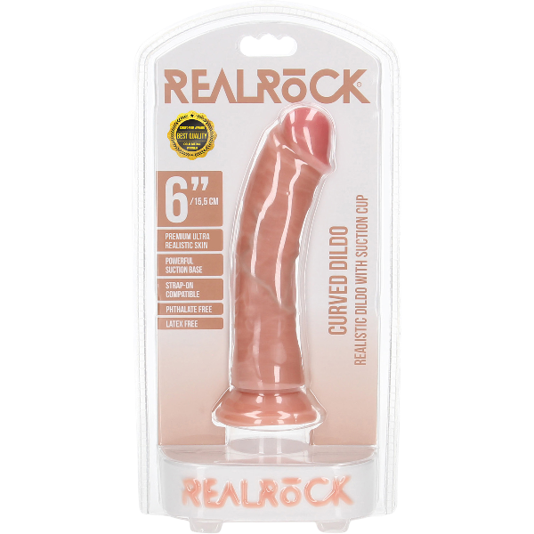 RealRock Dildo van 15,5 cm - Realistisch gebogen met zuignap