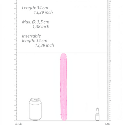 RealRock Double Dong van 34 cm – Roze Dubbele Dildo voor Twee