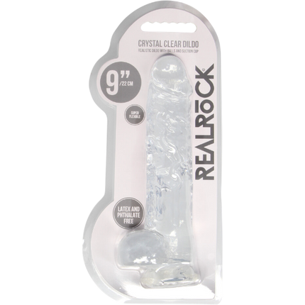 RealRock Dildo van 23 cm – Transparant met ballen