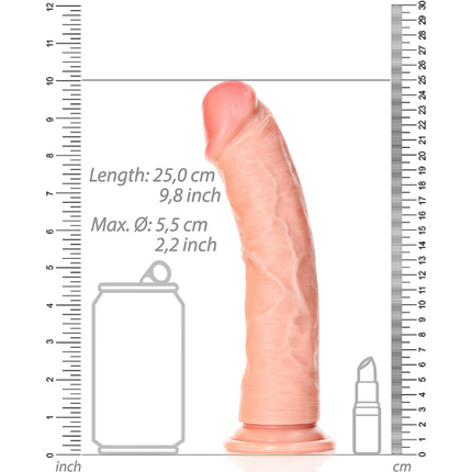 RealRock Dildo van 23 cm -Realistisch gebogen met zuignap