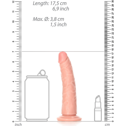 RealRock Dildo van 15,5 cm -Realistisch slank met zuignap