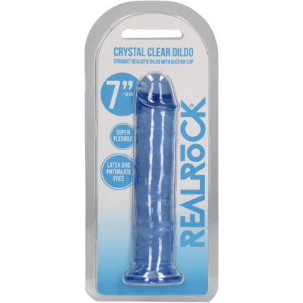 RealRock Dildo van 18 cm - Blauw met zuignap