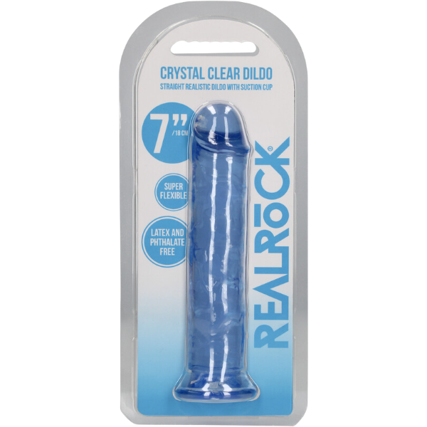 RealRock Dildo van 18 cm - Blauw met zuignap
