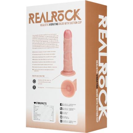 RealRock Dildo van 15,5 cm - Realistisch vibrerend en gebogen