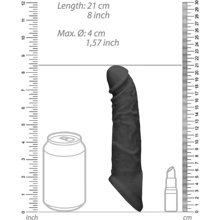 RealRock Penis Sheath van 20 cm – Holle Peniskoker Formaat Vergroter Zwart