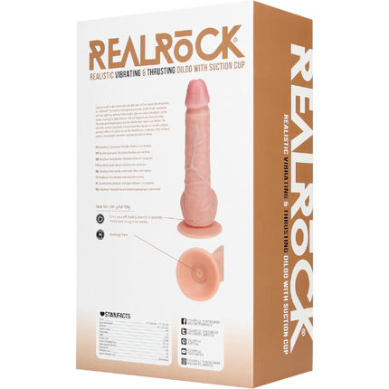 RealRock Dildo van 20,5 cm - Realistisch vibrerend en stootfunctie met ballen