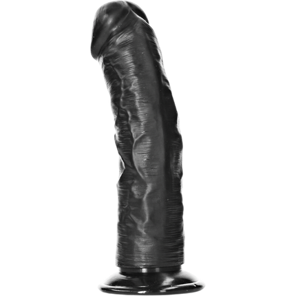 RealRock Dildo van 15,5 cm - Realistisch zwarte huidskleur gebogen met zuignap